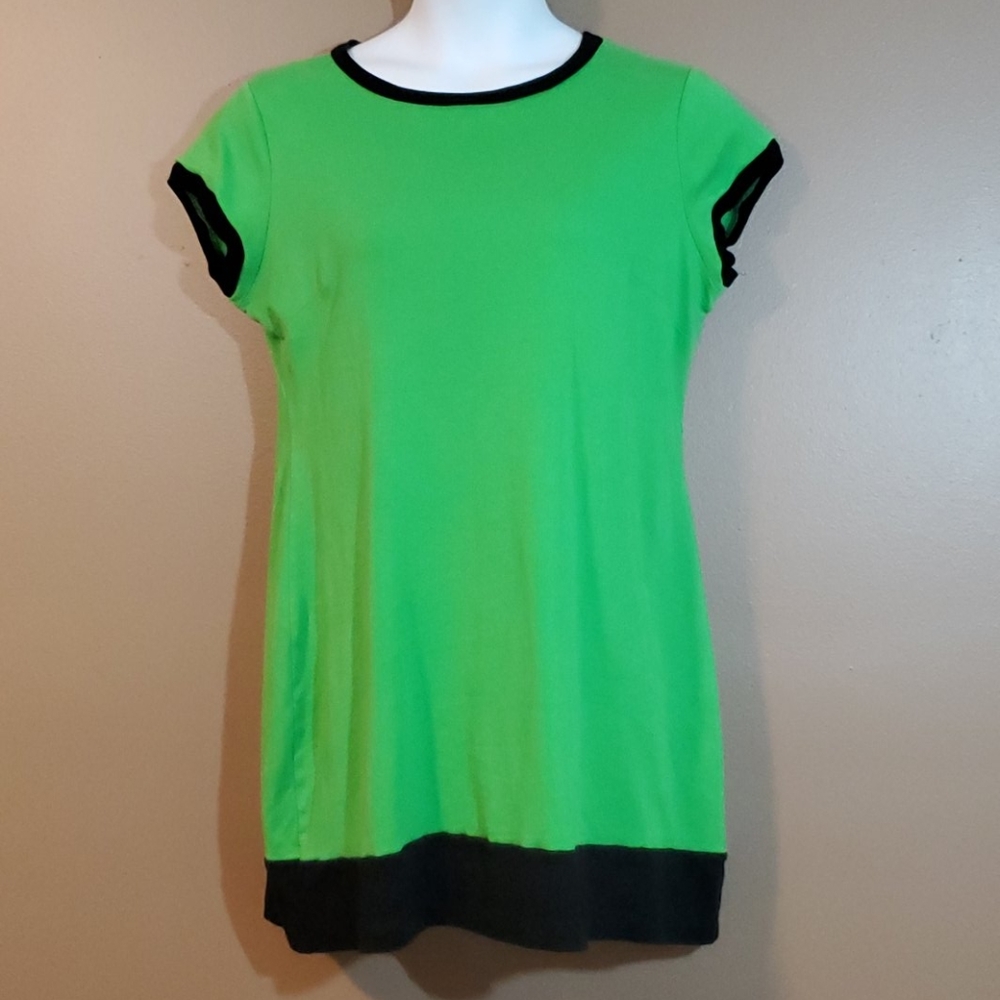 New York and Co green/navy tshirt dress